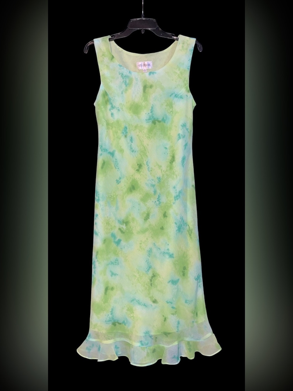 Studio I Green and Aqua Tie-Dye Maxi Dress